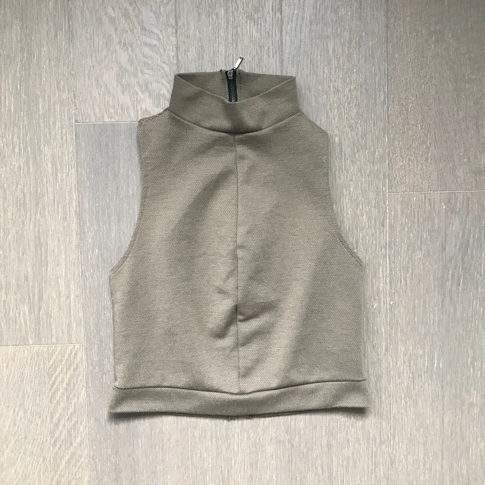 Zara High Neck Sleeveless Crop Top